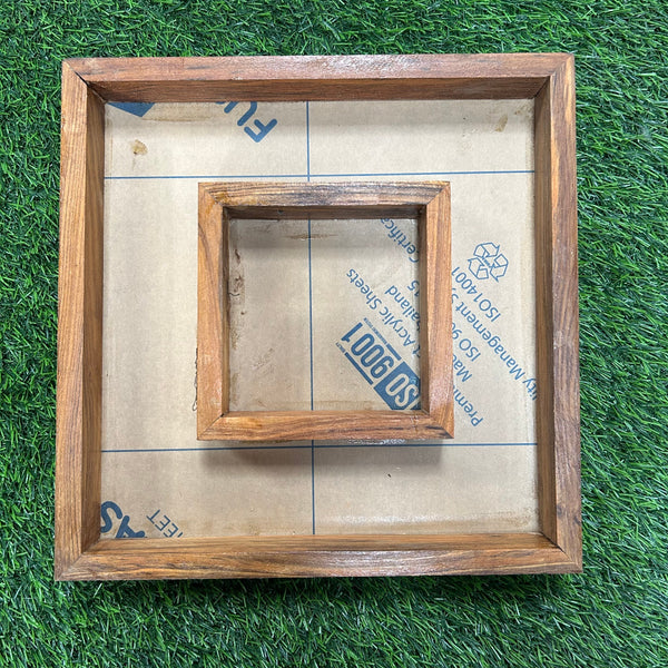 Teak Wood Double Tray - 12” x 12”