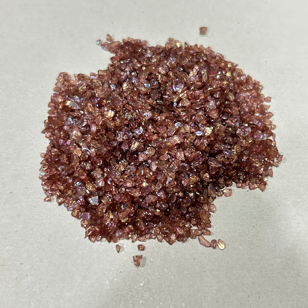 Shiny Rainbow Glass Granules - Maroon