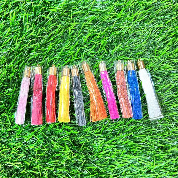 Tassel multicolour with Gold Cap - set of 10