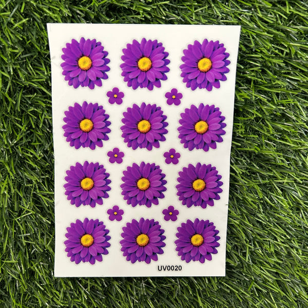 Daisy flowers UV DTF Sticker - Purple
