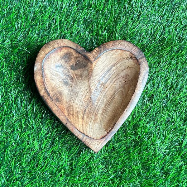 Wooden Candle Heart Bowl