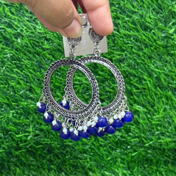 Jhumka Bezel Round - Royal Blue