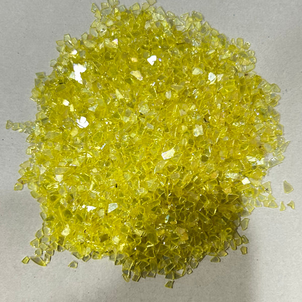 Shiny Rainbow Glass Granules - Lemon Yellow