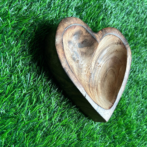 Wooden Candle Heart Bowl