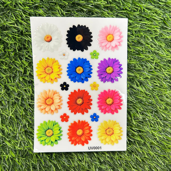 Daisy flowers UV DTF Sticker - Multi