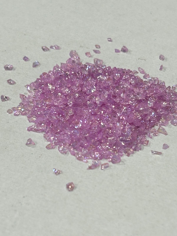 Shiny Rainbow Glass Granules - Pink