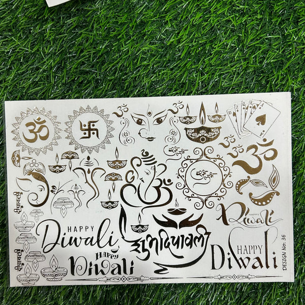 Emboss Sticker Diwali A A5