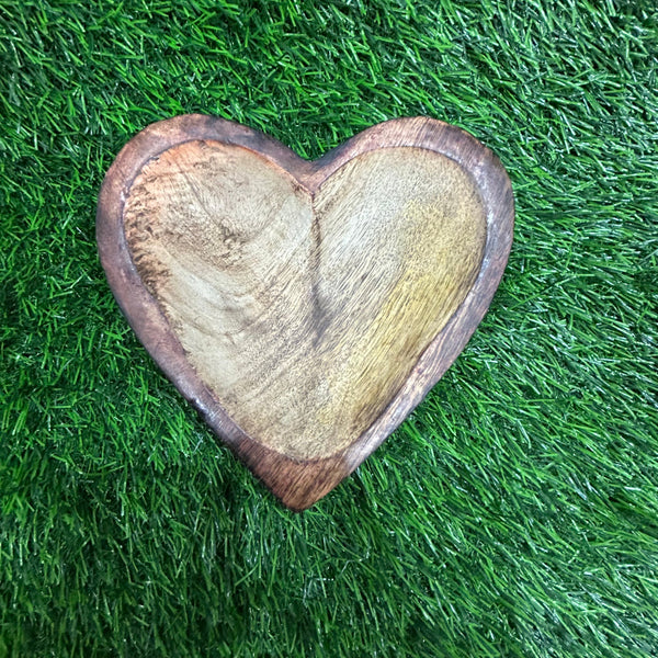Wooden Candle Heart Bowl Big