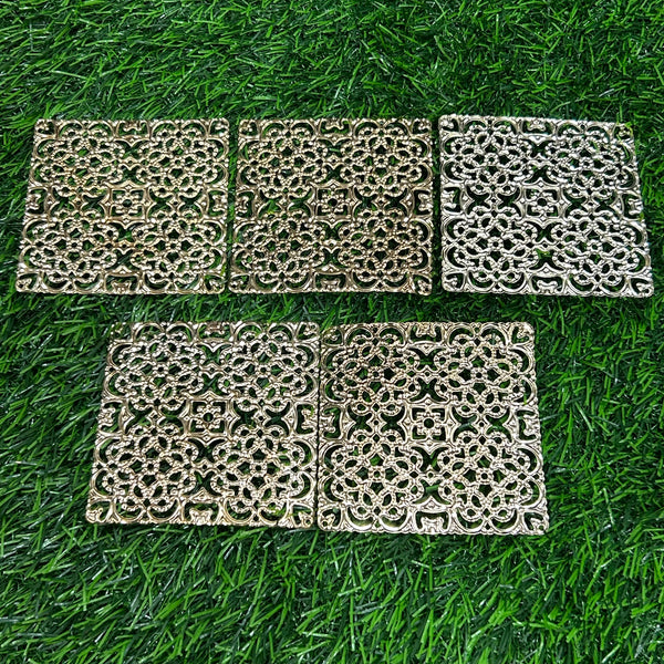 Metal square Charm - Set of 5