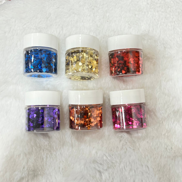Heart Sequin - Multi set of 6