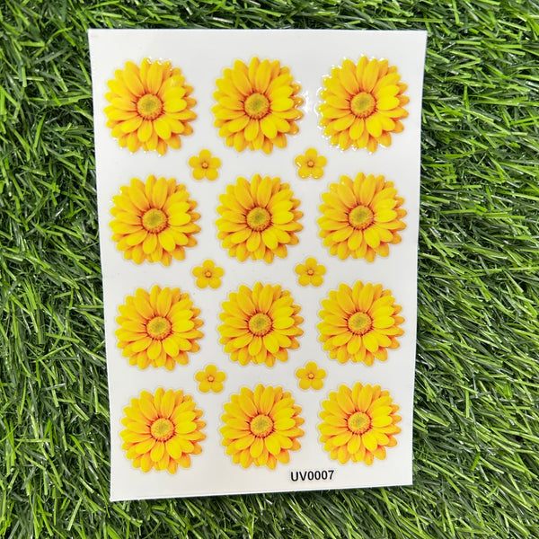 Daisy flowers UV DTF Sticker - Yellow