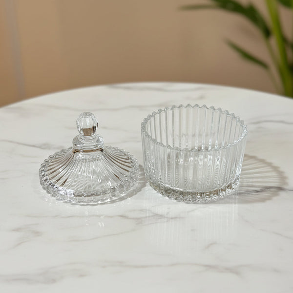 Stripped Glass jar for Candle