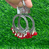 Jhumka Bezel Round - Blood Red