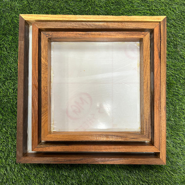 Teak Wood Floating frame - 14”x14”