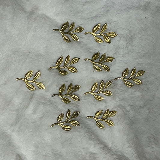 Metal Leaf Charm 2 - set of 10