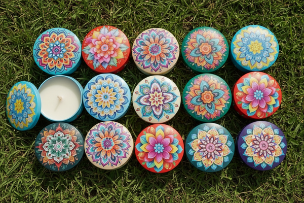 Mandala Pattern Candle Jar